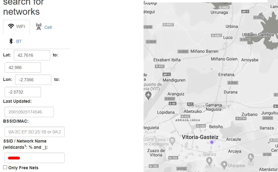 Snapshot de mi red Wifi en Vitoria-Gasteiz